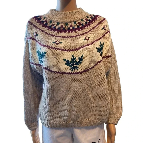 Shenanigans Knitted by Hand Pullover Sweater Women Size M - Picture 1 of 5